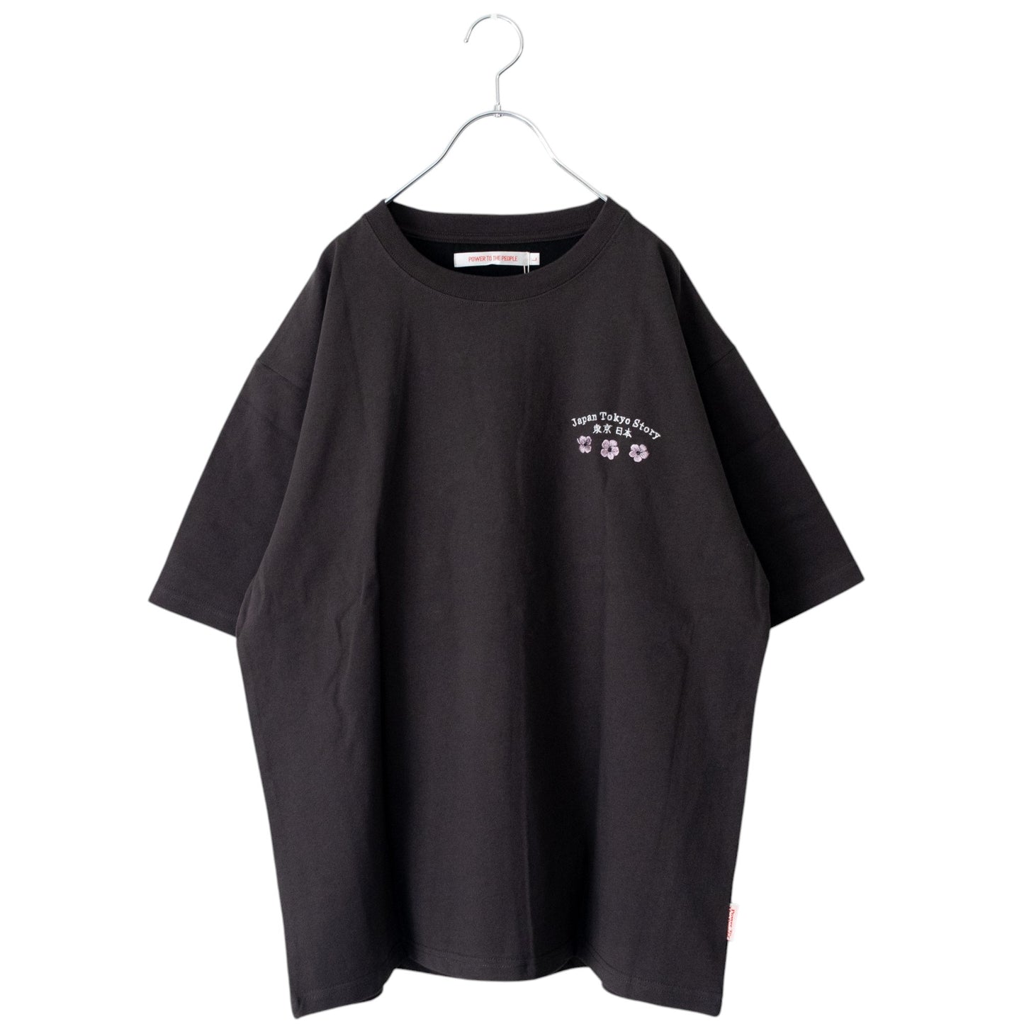 POWER TO THE PEOPLE JAPAN Series DARUMA 刺繍 半袖 Tシャツ CHARCOAL