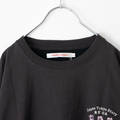 POWER TO THE PEOPLE JAPAN Series DARUMA 刺繍 半袖 Tシャツ CHARCOAL