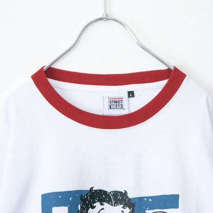 VISION STREET WEAR Betty Boop Graffiti T-shirt WHITE/RED