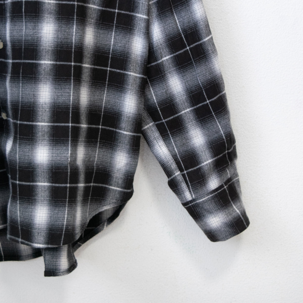 POWER TO THE PEOPLE Ombre Check Shirt CHARCOAL