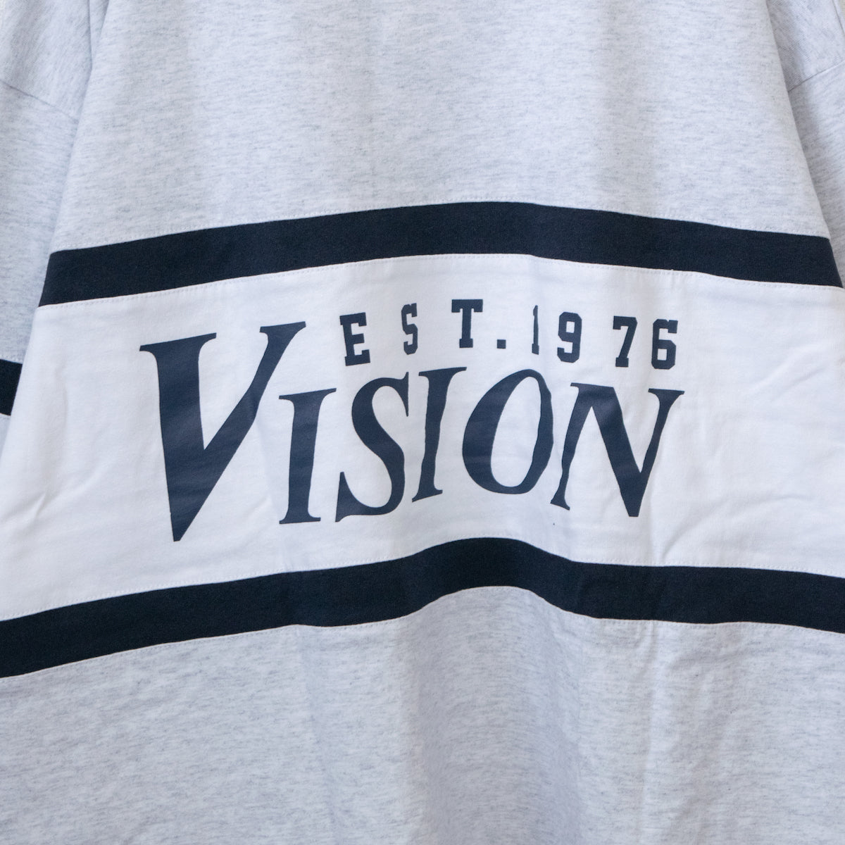 VISION STREET WEAR Rib Line Switching Long Sleeve T-Shirt GRAY