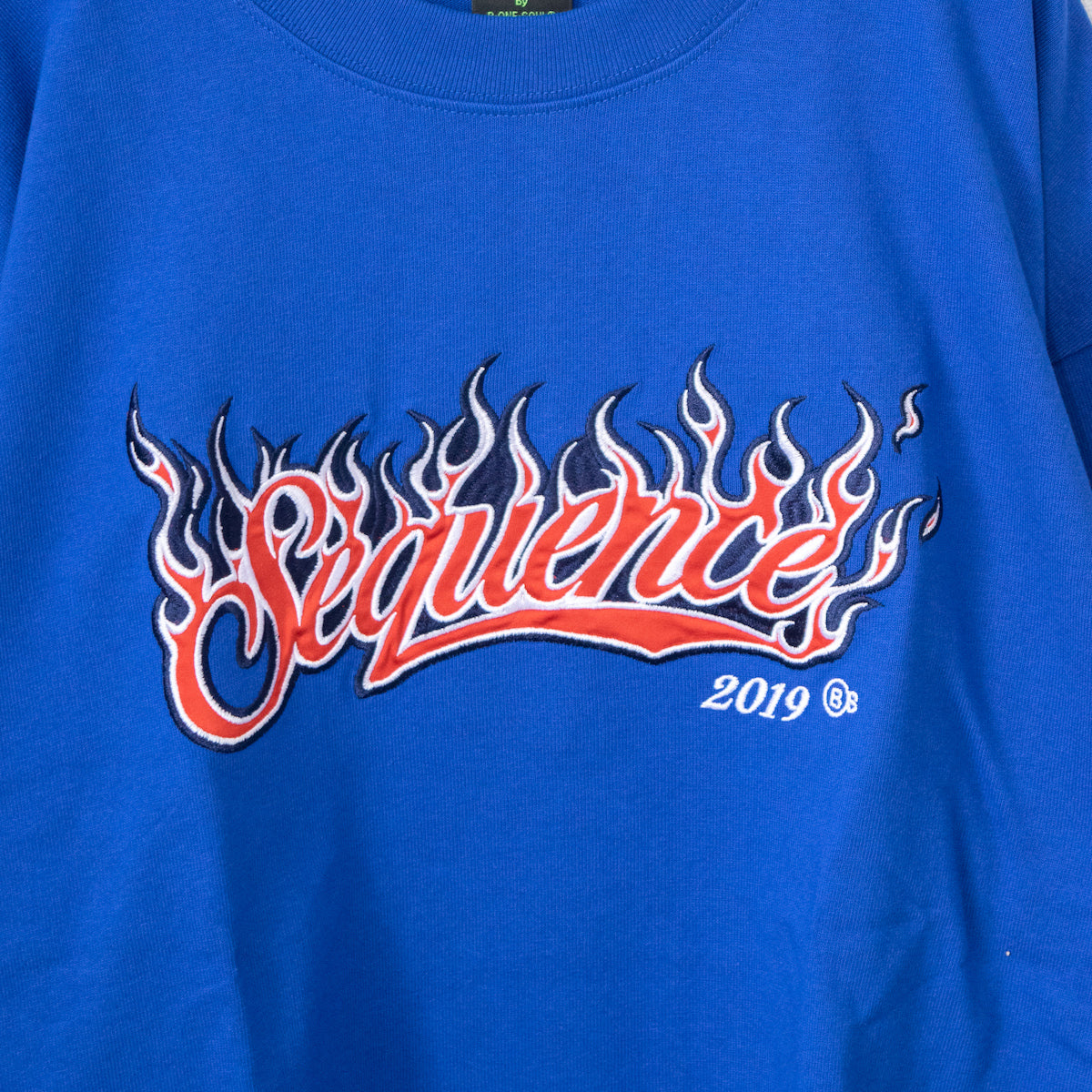 Sequence Fire Logo Short Sleeve T-Shirt BLUE