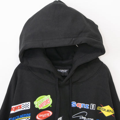 SEQUENZ/SQNZ レーシング プルオーバーフーディ パーカー BLACK