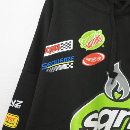 SEQUENZ/SQNZ レーシング プルオーバーフーディ パーカー BLACK