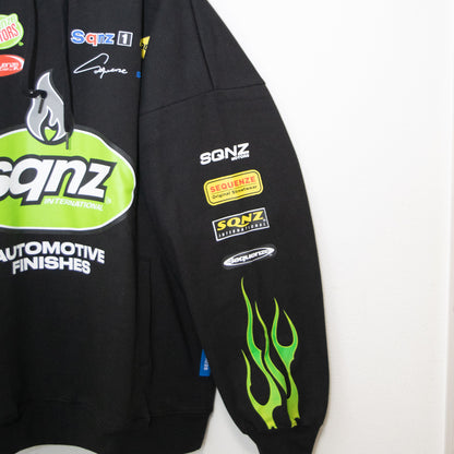 SEQUENZ/SQNZ レーシング プルオーバーフーディ パーカー BLACK