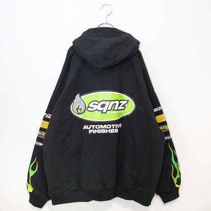 SEQUENZ/SQNZ レーシング プルオーバーフーディ パーカー BLACK