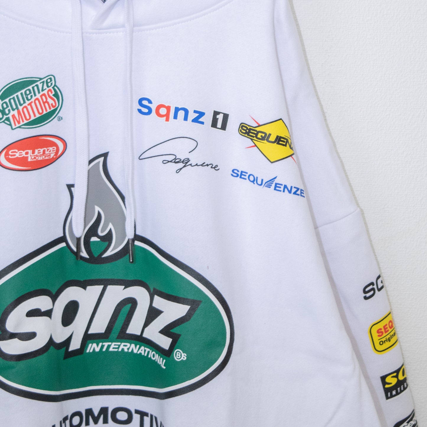 SEQUENZ/SQNZ Racing Pullover Hoodie Parka WHITE