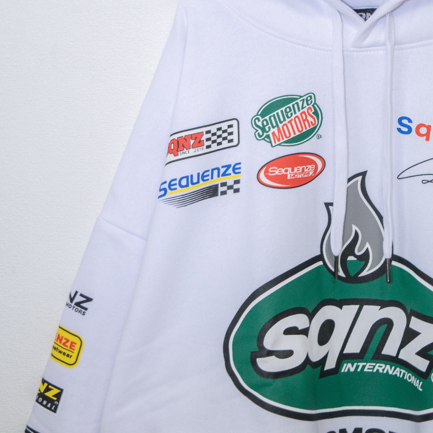 SEQUENZ/SQNZ Racing Pullover Hoodie Parka WHITE