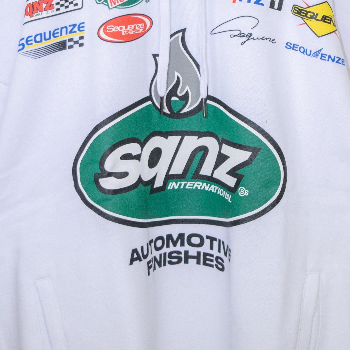 SEQUENZ/SQNZ Racing Pullover Hoodie Parka WHITE