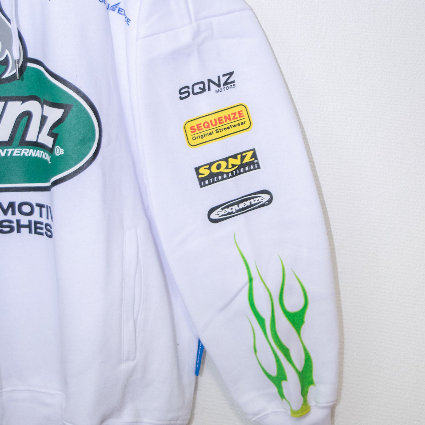 SEQUENZ/SQNZ Racing Pullover Hoodie Parka WHITE