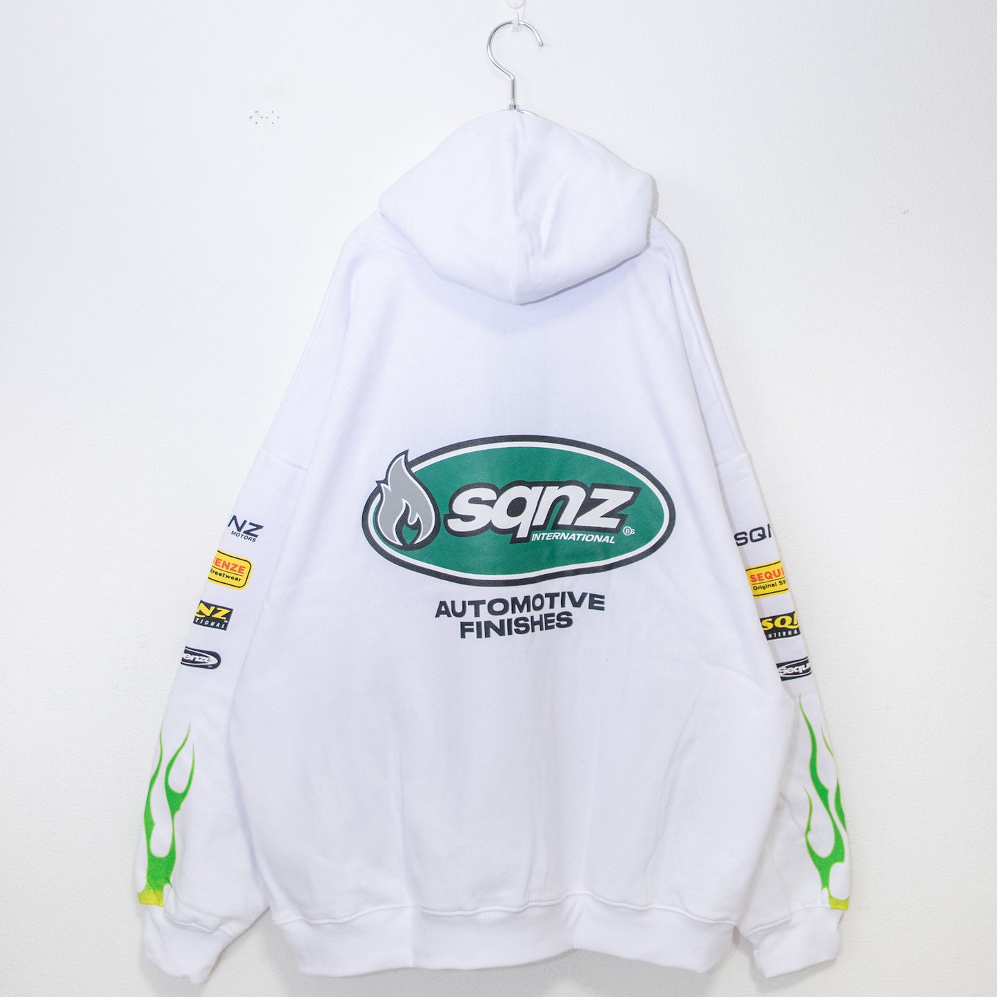 SEQUENZ/SQNZ レーシング プルオーバーフーディ パーカー WHITE