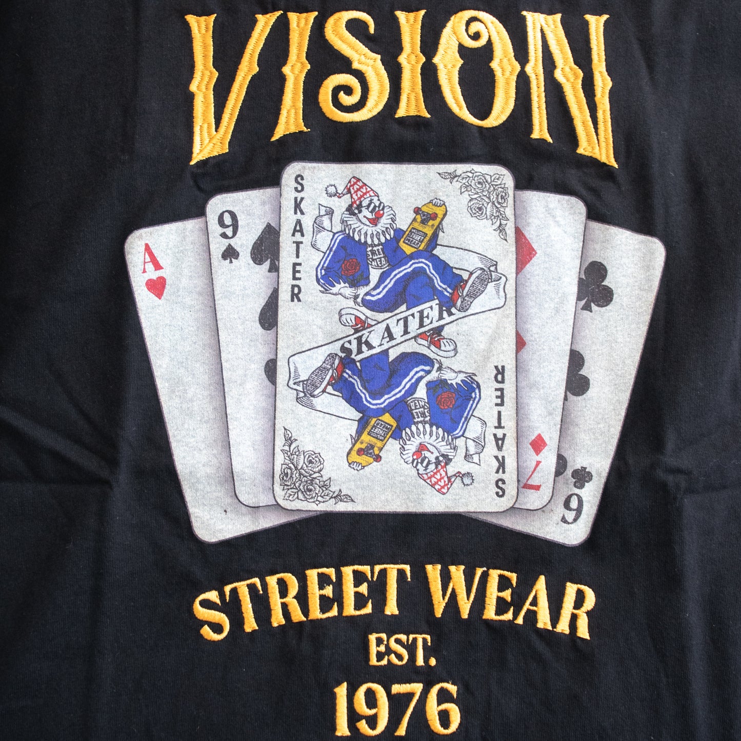 VISION STREET WEAR スケーター トランプ Tシャツ BLACK