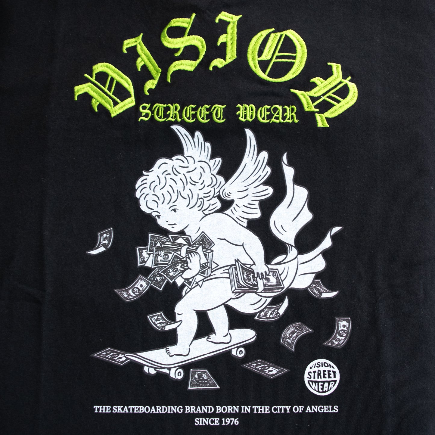 VISION STREET WEAR ANGEL スケーター Tシャツ BLACK