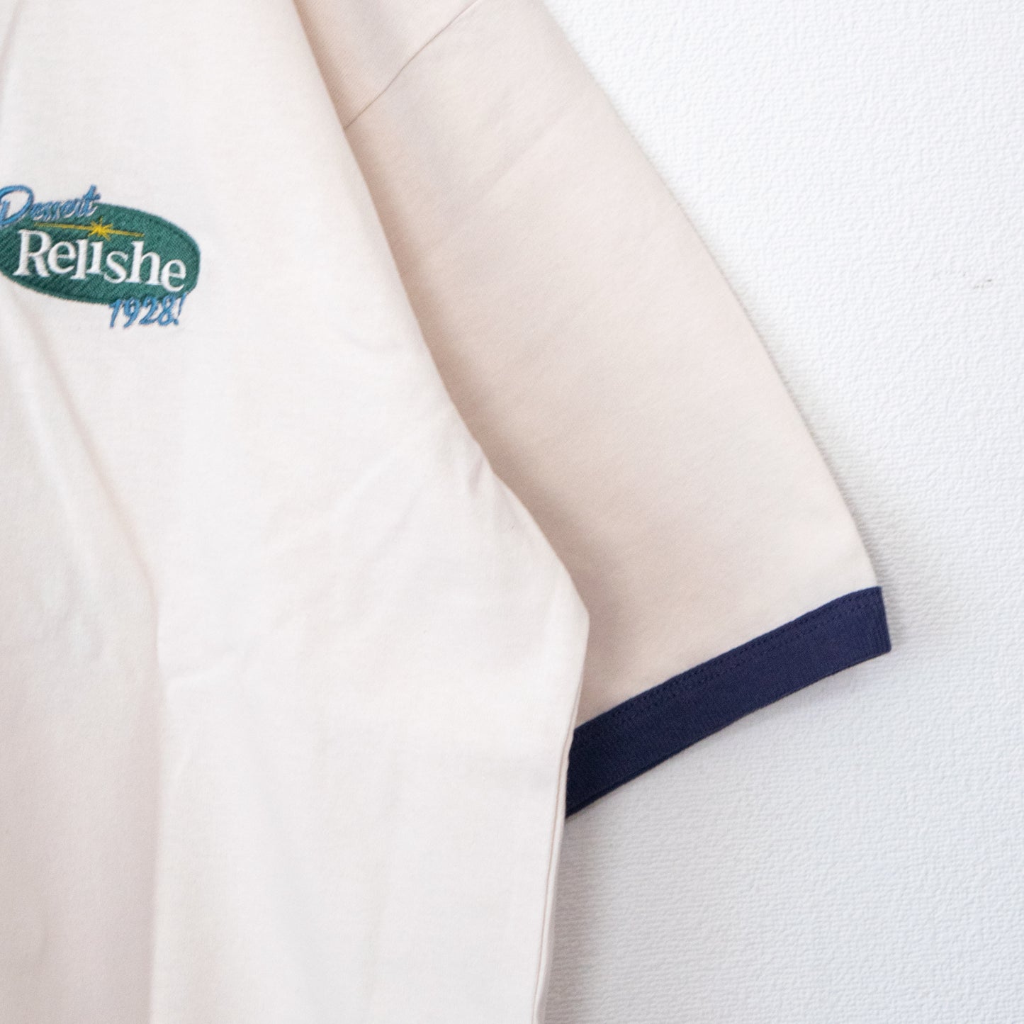 POWER TO THE PEOPLE Cream Soda Embroidered T-Shirt in White/Blue