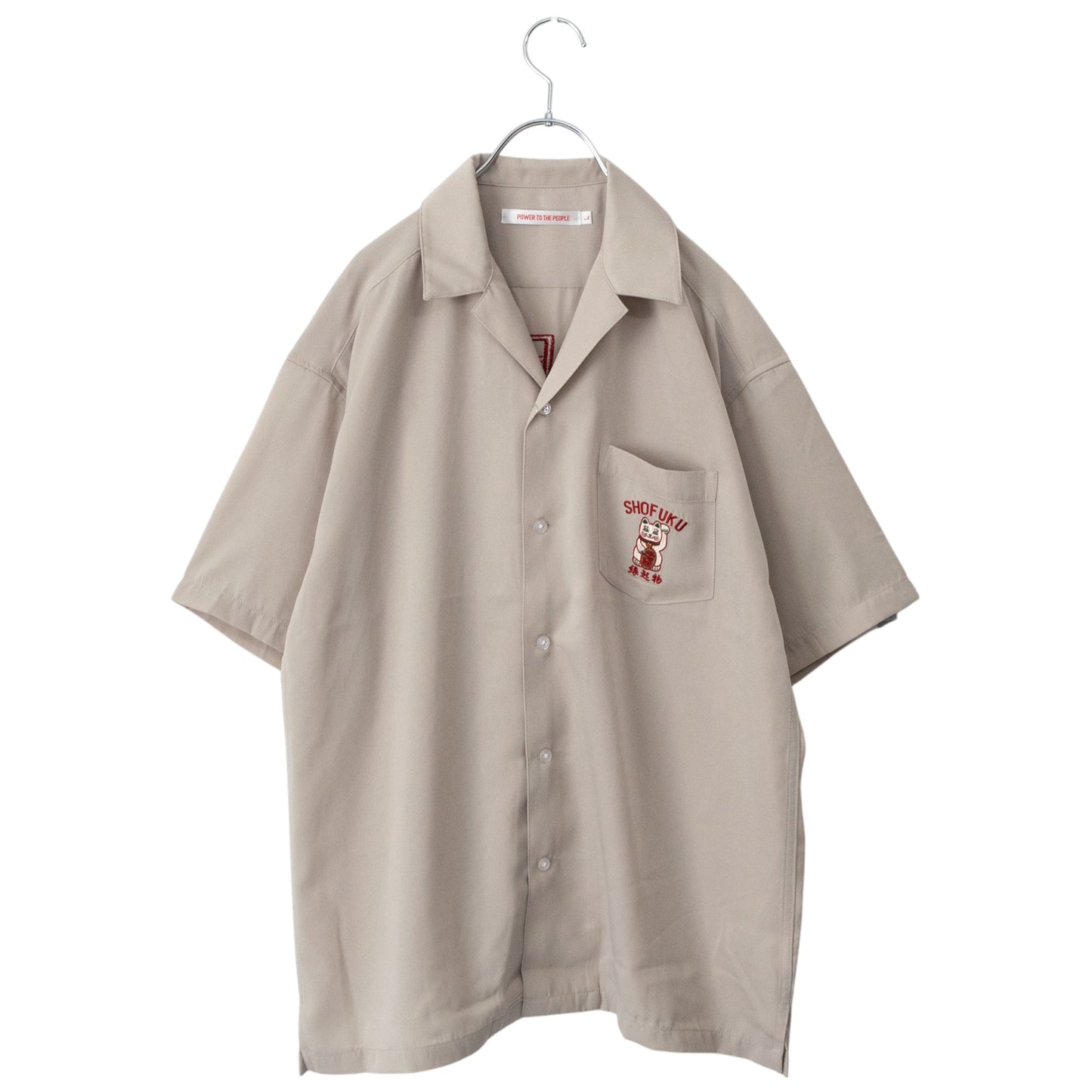 POWER TO THE PEOPLE JAPAN Series MANEKINEKO 開襟 半袖シャツ IVORY