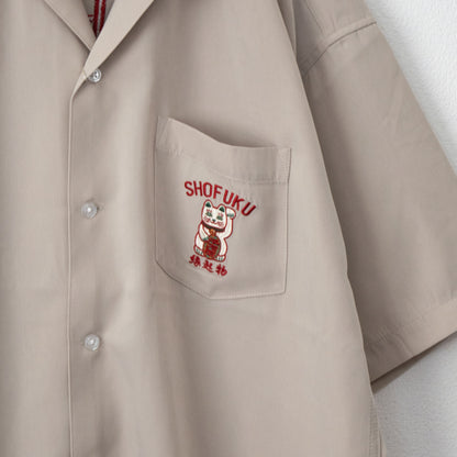 POWER TO THE PEOPLE JAPAN Series MANEKINEKO 開襟 半袖シャツ IVORY