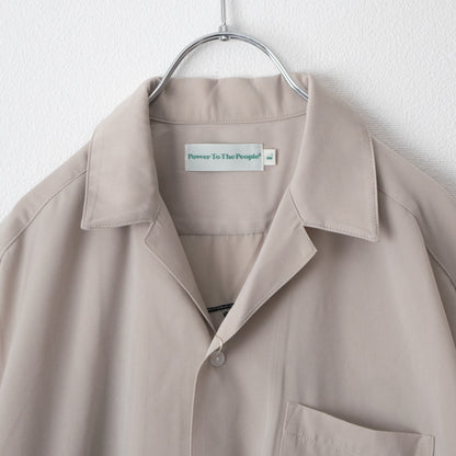 POWER TO THE PEOPLE スケートブルドッグ開襟 半袖シャツ IVORY