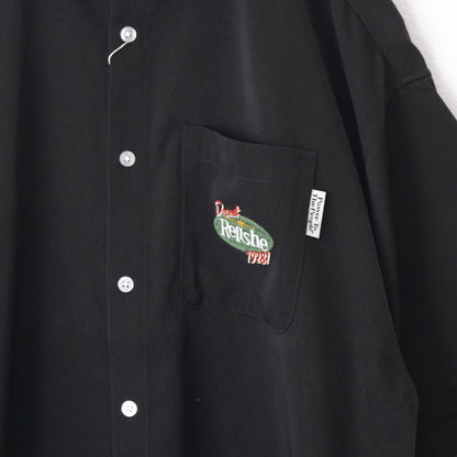 POWER TO THE PEOPLE クリームソーダ 刺繍 半袖シャツ BLACK