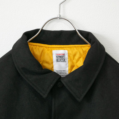 VISION STREET WEAR メルトンコーチ スタジアムジャケット BLACK