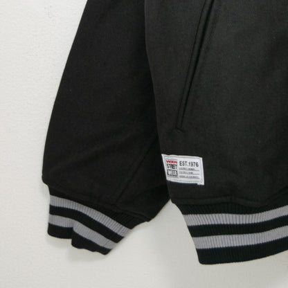 VISION STREET WEAR メルトンコーチ スタジアムジャケット BLACK