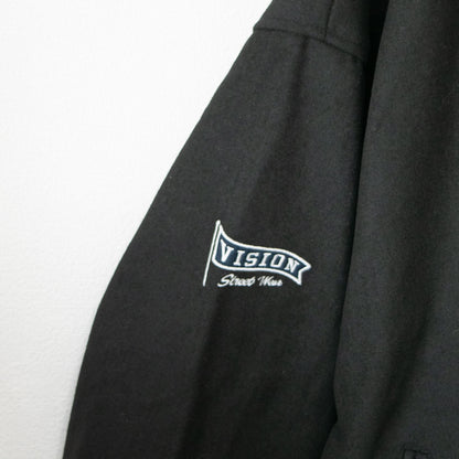 VISION STREET WEAR メルトンコーチ スタジアムジャケット BLACK