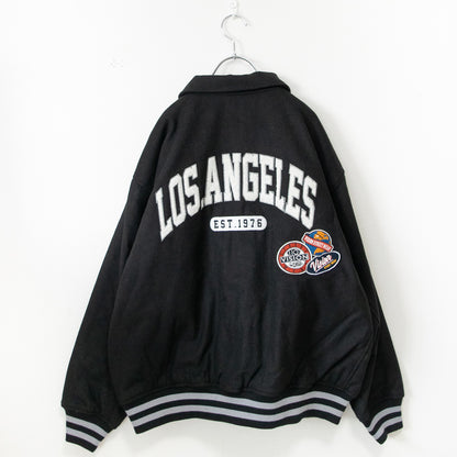 VISION STREET WEAR メルトンコーチ スタジアムジャケット BLACK