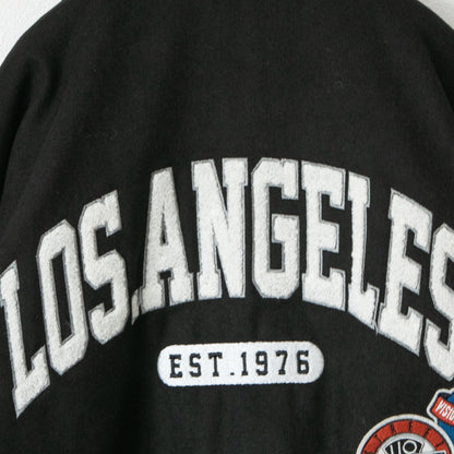 VISION STREET WEAR メルトンコーチ スタジアムジャケット BLACK