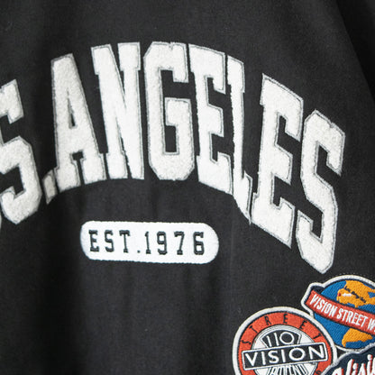 VISION STREET WEAR メルトンコーチ スタジアムジャケット BLACK