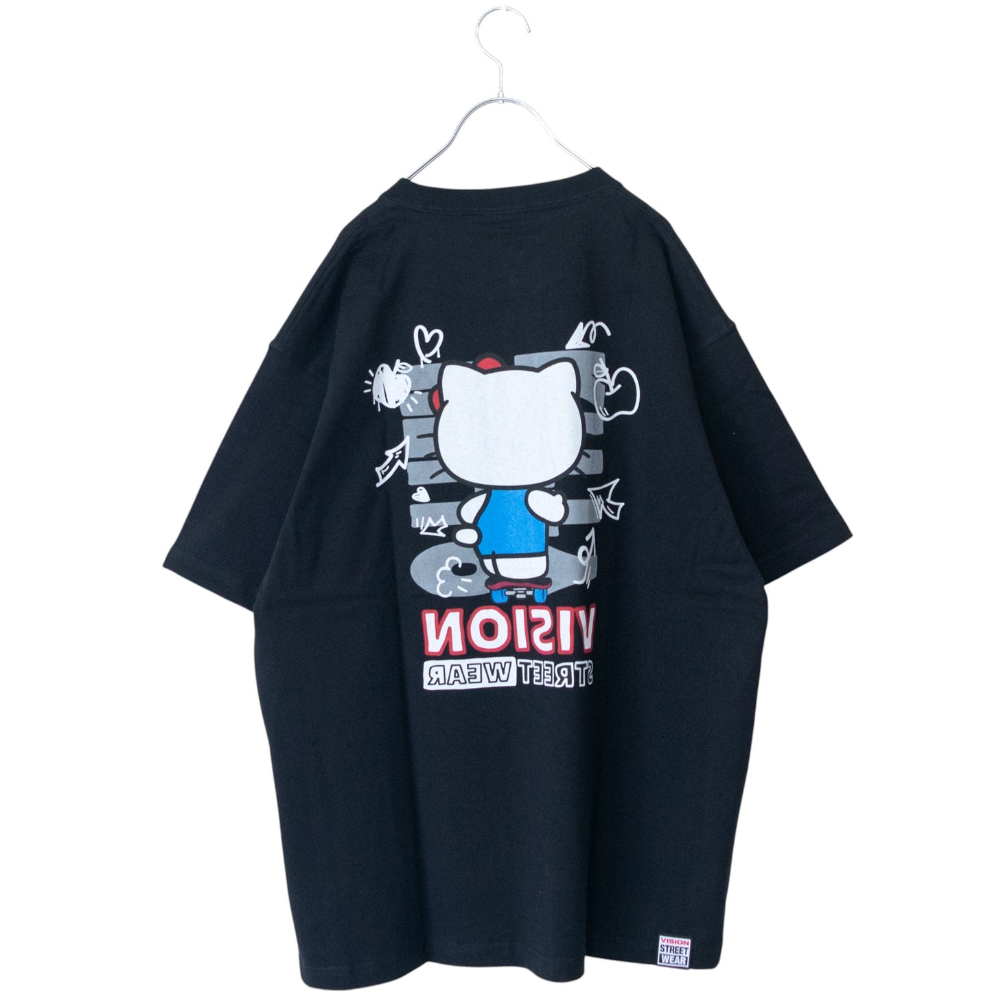 VISION STREET WEAR Sanrio Hello Kitty Front/Back T-Shirt BLACK