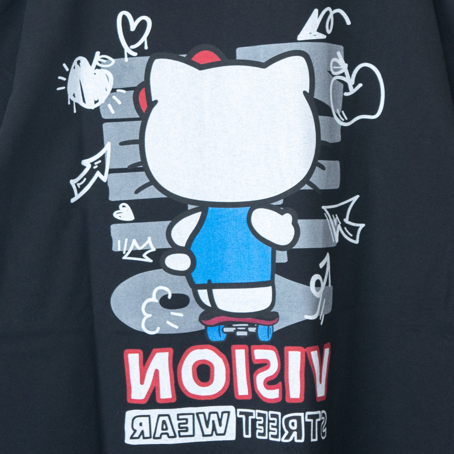 VISION STREET WEAR Sanrio Hello Kitty Front/Back T-Shirt BLACK