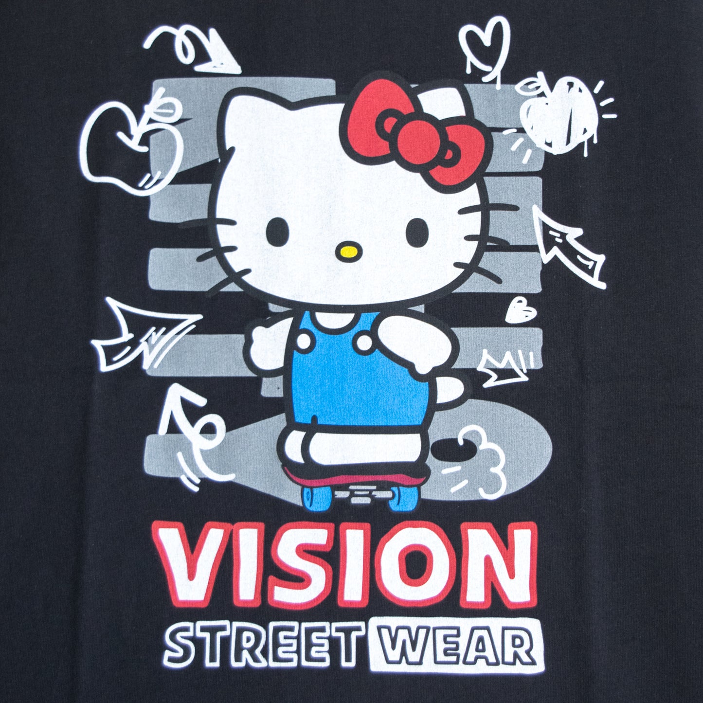 VISION STREET WEAR Sanrio Hello Kitty Front/Back T-Shirt BLACK