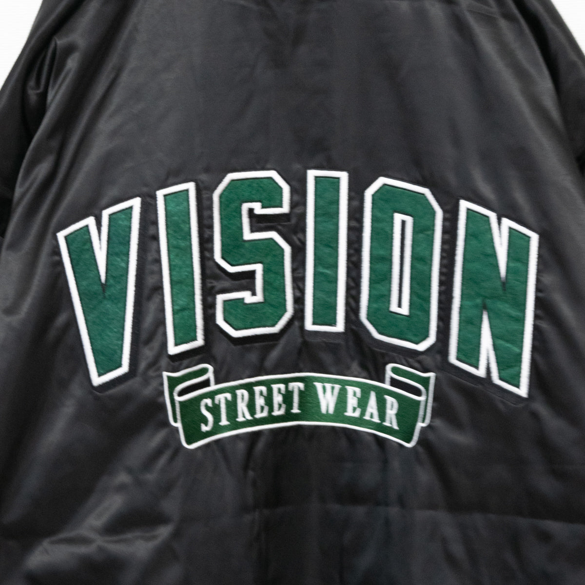 VISION STREET WEAR リバーシブル中綿サテンブルゾン BLACK