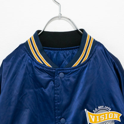 VISION STREET WEAR リバーシブル中綿サテンブルゾン NAVY ネイビー