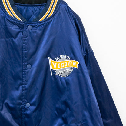 VISION STREET WEAR リバーシブル中綿サテンブルゾン NAVY ネイビー
