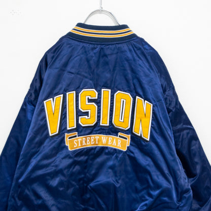 VISION STREET WEAR リバーシブル中綿サテンブルゾン NAVY ネイビー