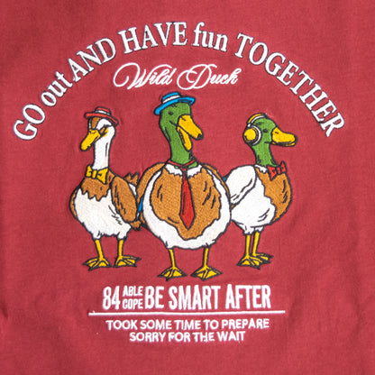 DUCK 刺繍 Tシャツ WINE