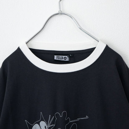 FELIX THE CAT  リンガー Tシャツ CHARCOAL