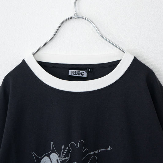 FELIX THE CAT  リンガー Tシャツ CHARCOAL