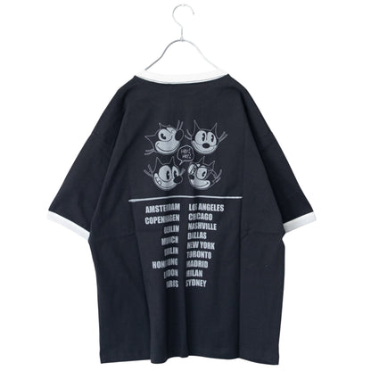 FELIX THE CAT  リンガー Tシャツ CHARCOAL
