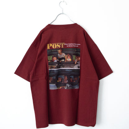 POST Going＆coming プリント Tシャツ WINE