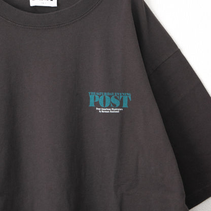 POST Going＆coming プリント Tシャツ CHARCOAL