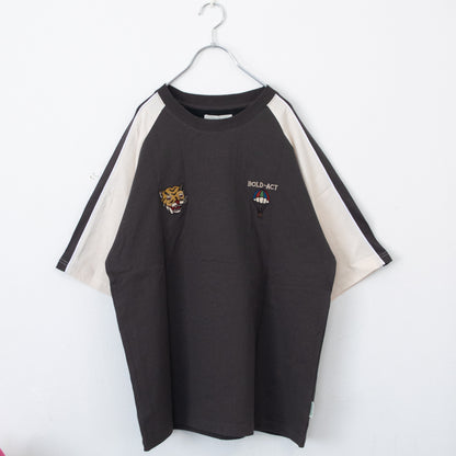 POWER TO THE PEOPLE 虎＆龍刺繍 スカジャンTシャツ CHARCOAL