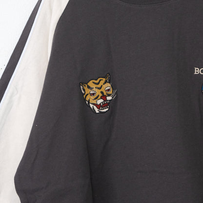 POWER TO THE PEOPLE 虎＆龍刺繍 スカジャンTシャツ CHARCOAL