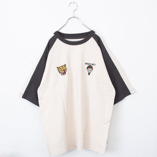 POWER TO THE PEOPLE 虎＆龍刺繍 スカジャンTシャツ IVORY