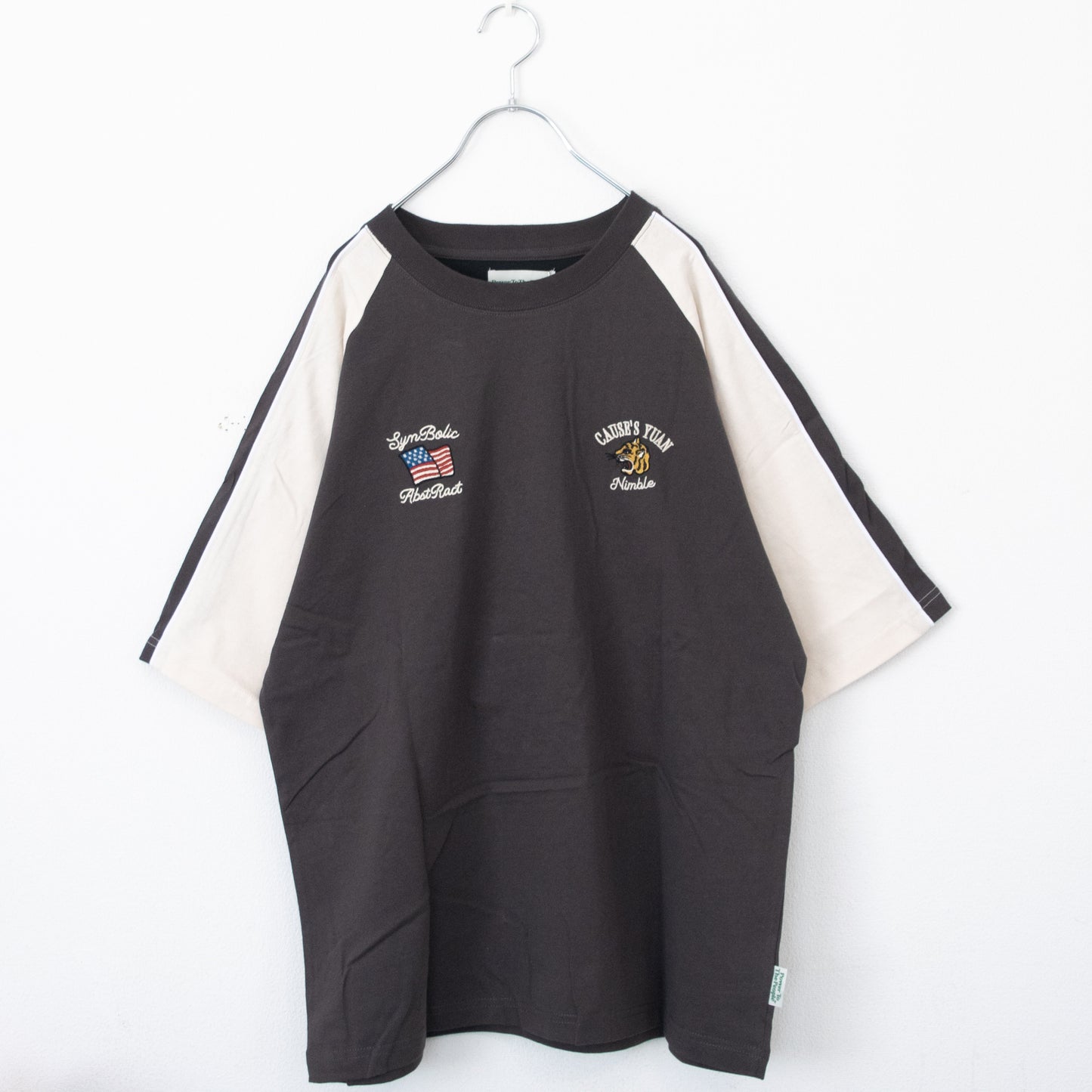 POWER TO THE PEOPLE タイガー刺繍 スカジャンTシャツ CHARCOAL