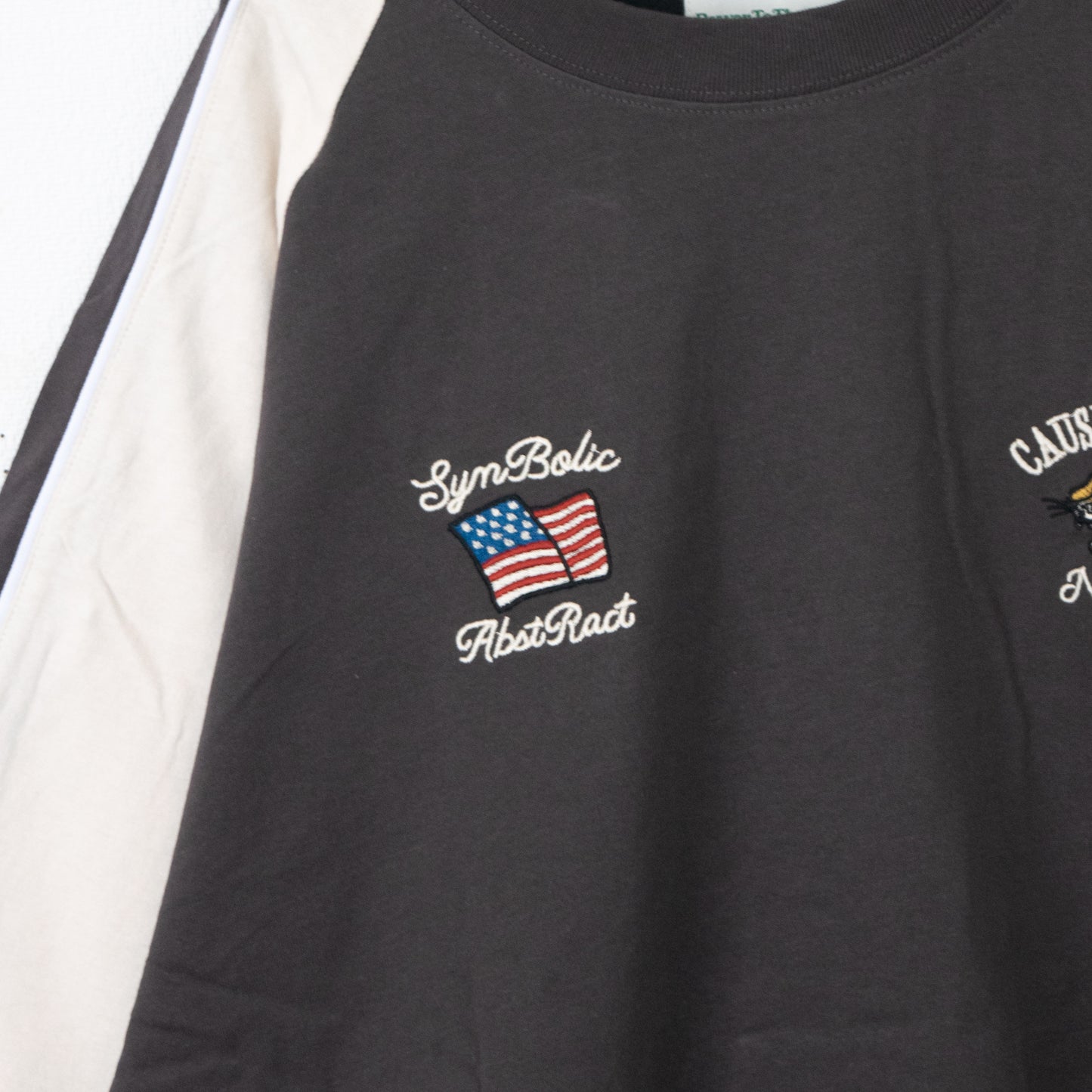 POWER TO THE PEOPLE タイガー刺繍 スカジャンTシャツ CHARCOAL