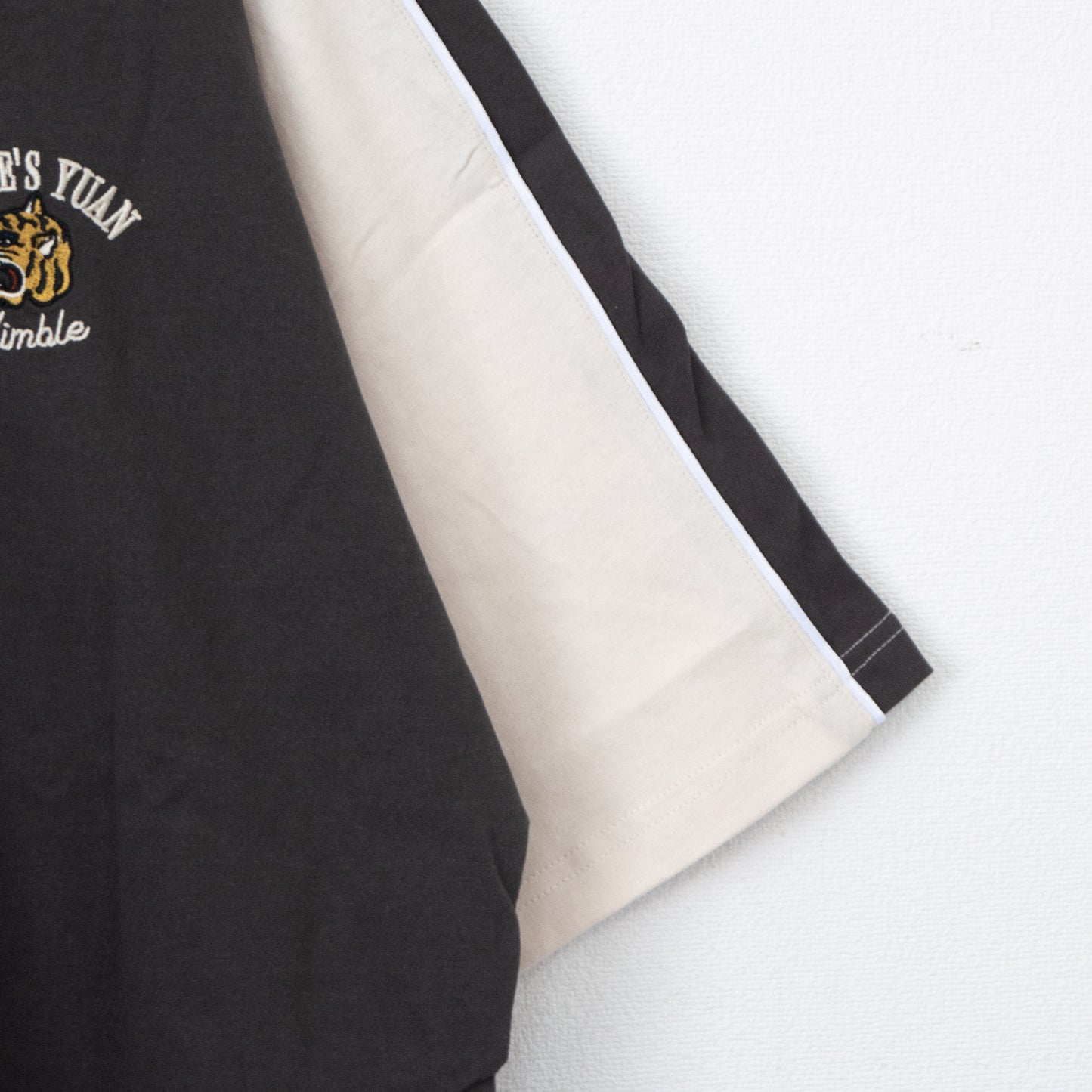 POWER TO THE PEOPLE タイガー刺繍 スカジャンTシャツ CHARCOAL