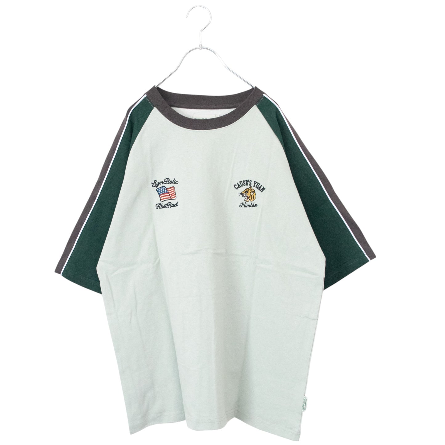 POWER TO THE PEOPLE タイガー刺繍 スカジャンTシャツ MINT BLUE