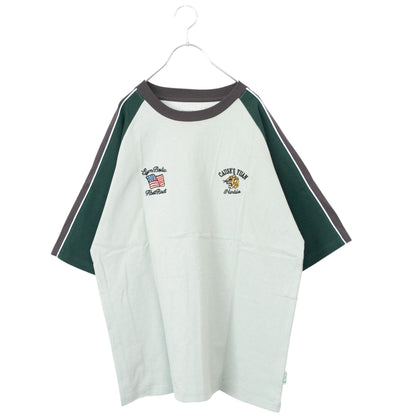 POWER TO THE PEOPLE タイガー刺繍 スカジャンTシャツ MINT BLUE