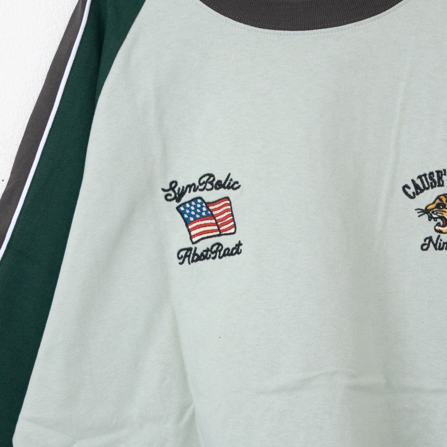 POWER TO THE PEOPLE タイガー刺繍 スカジャンTシャツ MINT BLUE